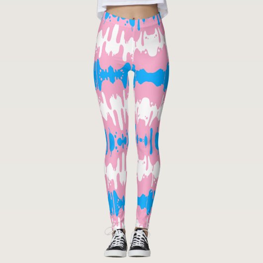 Fierté transgenre LGBTQ Leggings (Devant)