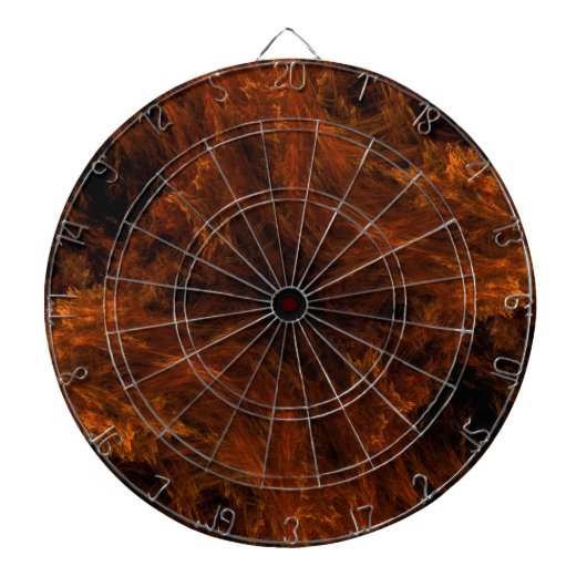fiery Abstact Feather Fractal Dart Board Dartbord (Voorkant)