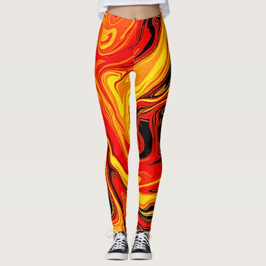 Fiery Abstract Swirls of Emotion Leggings (Voorkant)