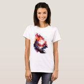 Fiery Abstracte Waterverf Fantasy Landscape T-shirt (Voorkant volledig)