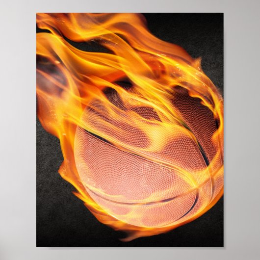 Fiery Basketball Poster (Voorkant)
