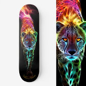 Fiery Cheetah Glowing Cool Style Skateboard