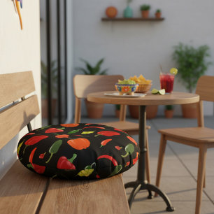 Fiery Chili Pepper Home Decor Rond Kussen