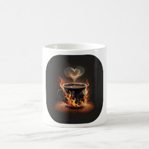 Fiery Christmas Coffee Cup met Heart Steam Art Koffiemok
