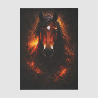 Fiery Dark Fantasy Bay Horse FH3L Decoupage Tissuepapier