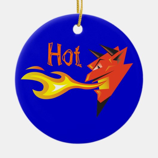 Fiery Devil's Head Door Hanger Keramisch Ornament (Voorkant)