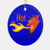 Fiery Devil's Head Door Hanger Keramisch Ornament (Links)