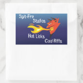 Fiery Devil's Head_Hot Licks Cool Riffs Rechthoekige Sticker (Tas)