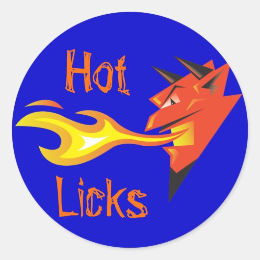 Fiery Devil's Head_"Hot Licks" sticker (Voorkant)