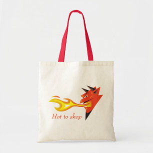 Fiery Devil's Head "Hot to shop" Tote Bag