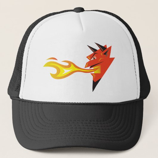 Fiery Devil's hoofd Trucker Pet (Voorkant)