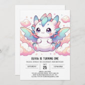 Fiery Dragon 1e verjaardag Kaart (Voorkant / Achterkant)