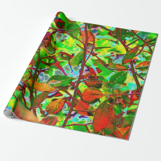 Fiery Fall Leaves Cadeaupapier (Uitgerold)