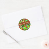 Fiery Fall verlaat Happy Thanksgiving op maat Ronde Sticker (Envelop)