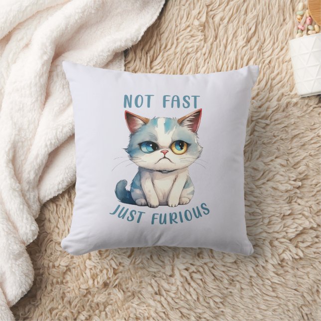 Fiery Feline Spirit – Sassy Angry Cat Design Kussen (Deken)