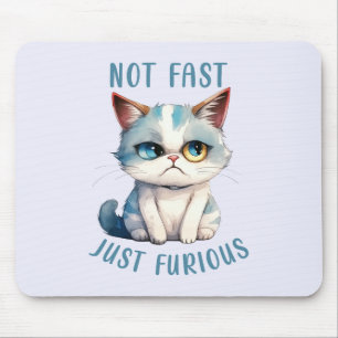 Fiery Feline Spirit – Sassy Angry Cat Design Muismat