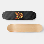 Fiery Flaming Skull en Crossbones Skateboard (Horizontaal)