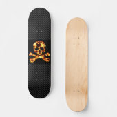 Fiery Flaming Skull en Crossbones Skateboard (Voorkant)
