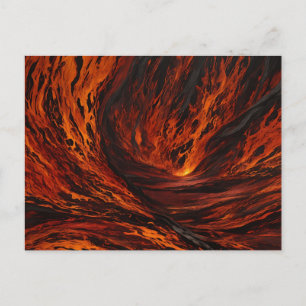 Fiery Flow vulkanisch Abstract Briefkaart