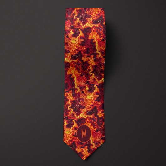 Fiery fluorescerende lava Abstract Stropdas