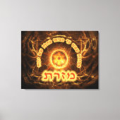 Fiery Fractal Mizrach Canvas Afdruk (Voorkant)