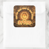 Fiery Fractal Mizrach Vierkante Sticker (Tas)