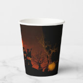 Fiery Full Moon Halloween Papieren Bekers (Achterkant)