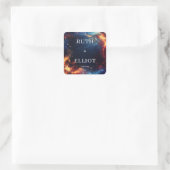 Fiery Galaxy Wedding Vierkante Sticker (Tas)