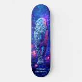 Fiery Glowing Blue Cheetah Cool Style Skateboard (Voorkant)