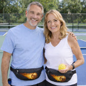 Fiery Golden Flames - Pickleball Player Life Black