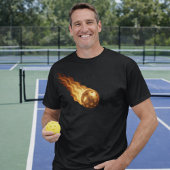 Fiery Golden Flames - Pickleball Player Life Black T-shirt