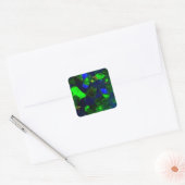 Fiery Green-Black Opal Giften van Sharles Vierkante Sticker (Envelop)