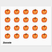 Fiery Grin Halloween Jack-O-Lantern Ronde Sticker (Vel)