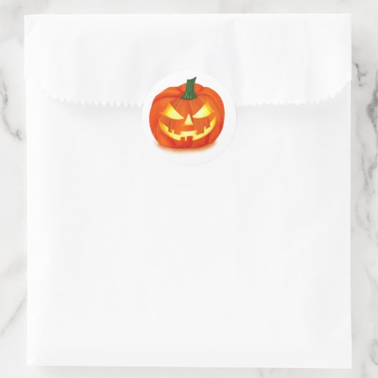 Fiery Grin Halloween Jack-O-Lantern Ronde Sticker (Tas)