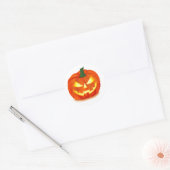 Fiery Grin Halloween Jack-O-Lantern Ronde Sticker (Envelop)