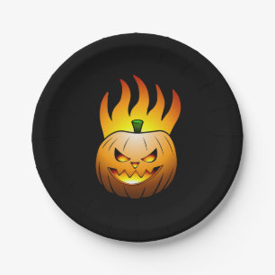 Fiery Halloween Pumpkin Paper Bord