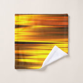 Fiery Jaune Orange Brown Abstrait Design Monogramm (Gant de toilette)