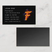 Fiery Letter F Visitekaartje (Voorkant / Achterkant)