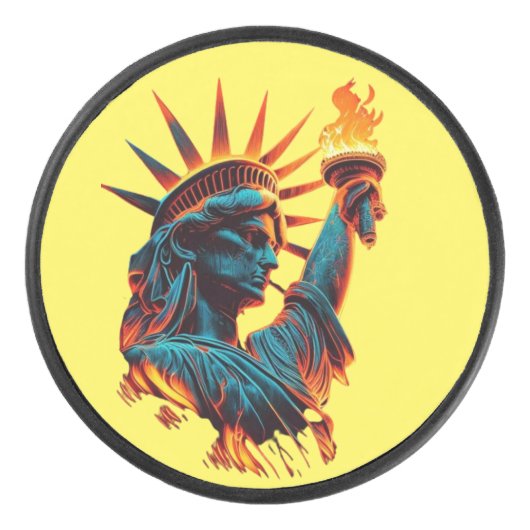 Fiery Liberty Hockey Puck (Voorkant)