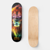 Fiery Lion Glowing Cool Style Skateboard (Voorkant)