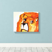 Fiery Lion Stretched Canvas Afdrukken (Insitu (Houten vloer))