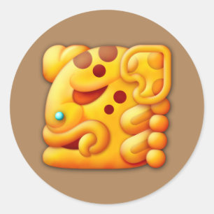 Fiery Maya Animal Head Ronde Sticker