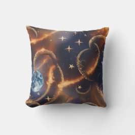 Fiery Orange Celestial Moon Pillow Kussen