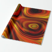 Fiery Oranje and Yellow Swirly Pattern Cadeaupapier (Uitgerold)
