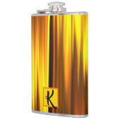 Fiery Oranje Yellow Black Monogram Gift for Men Heupfles (Links)