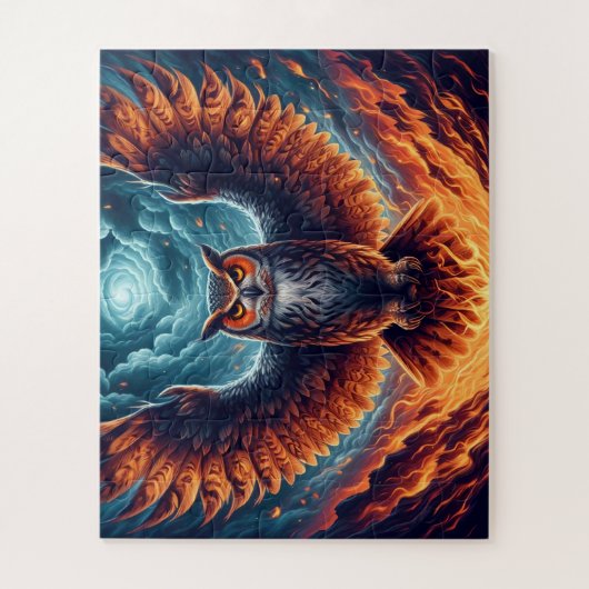 Fiery Owl Phoenix Ascension Legpuzzel (Verticaal)