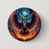 Fiery Owl Phoenix Ascension Ronde Button 5,7 Cm (Voorkant)