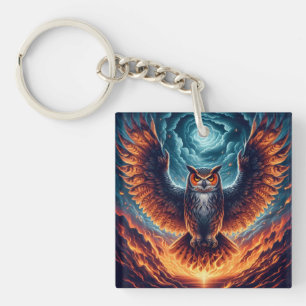 Fiery Owl Phoenix Ascension Sleutelhanger