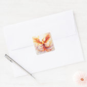 Fiery Pheonix Flying Rising from the Ashes Vierkante Sticker (Envelop)