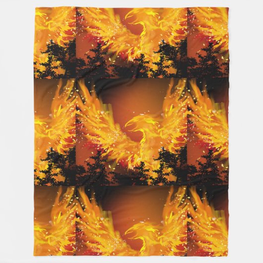 Fiery Phoenix Blanket Fleece Deken (Voorkant)
